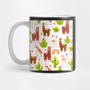 Alpaca and cactus seamless pattern Mug